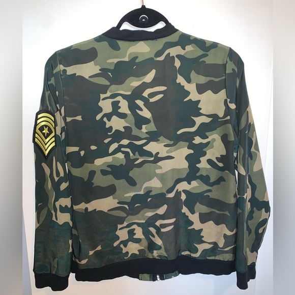 City of Angels Women's Army Bomber Jacket Zip front Lightweight Green Size Small - Picture 14 of 16